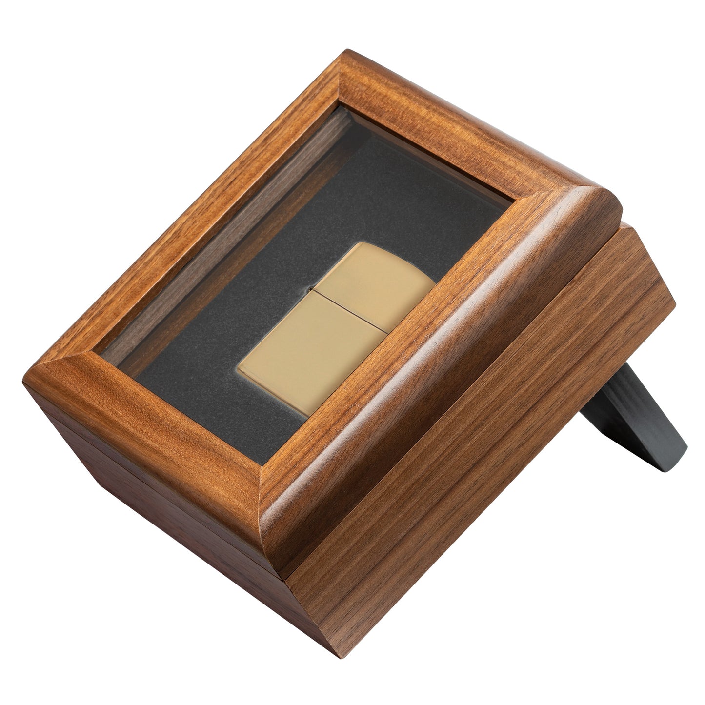 18 Kt. Gold Windproof Zippo Lighter lit in hand