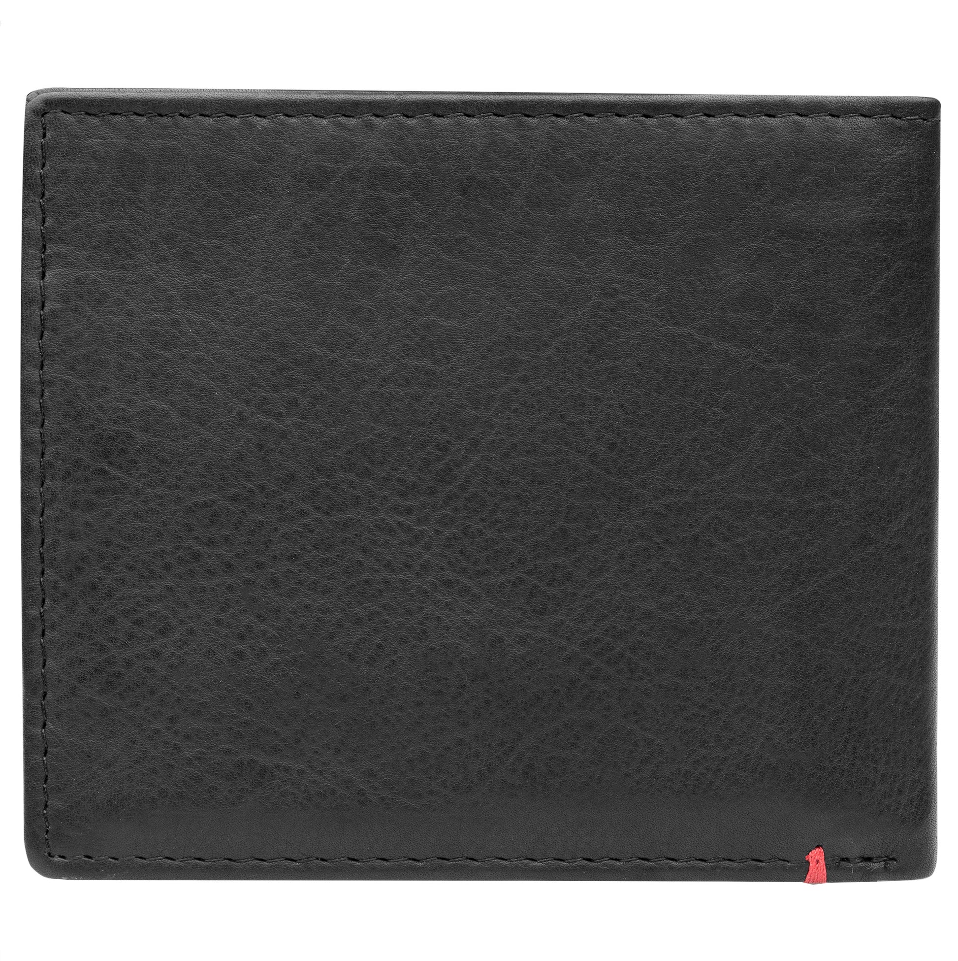 Back of black leather Wallet With Zippo Flame Metal Plate - ID Window