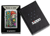 Zippo Freaky Nature Design Brushed Chrome Windproof Lighter in its packaging.