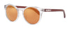 Front angled shot of Zippo Classic Round Transparent Sunglasses OB137 - Brown