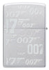 Back view of Zippo James Bond Satin Chrome Windproof Lighter.