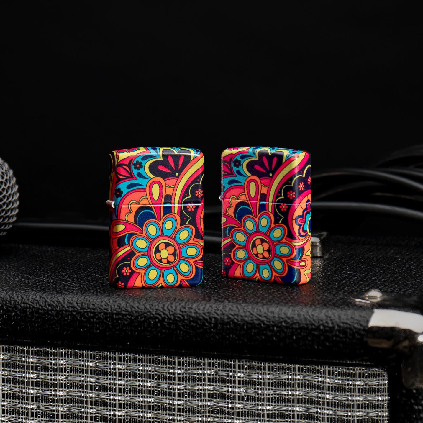 Lifestyle image of Zippo Flower Power Design 540 Matte Windproof Lighter