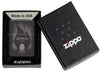 Zippo Radiant Zippo Design High Polish Black Windproof Lighter in its packaging.