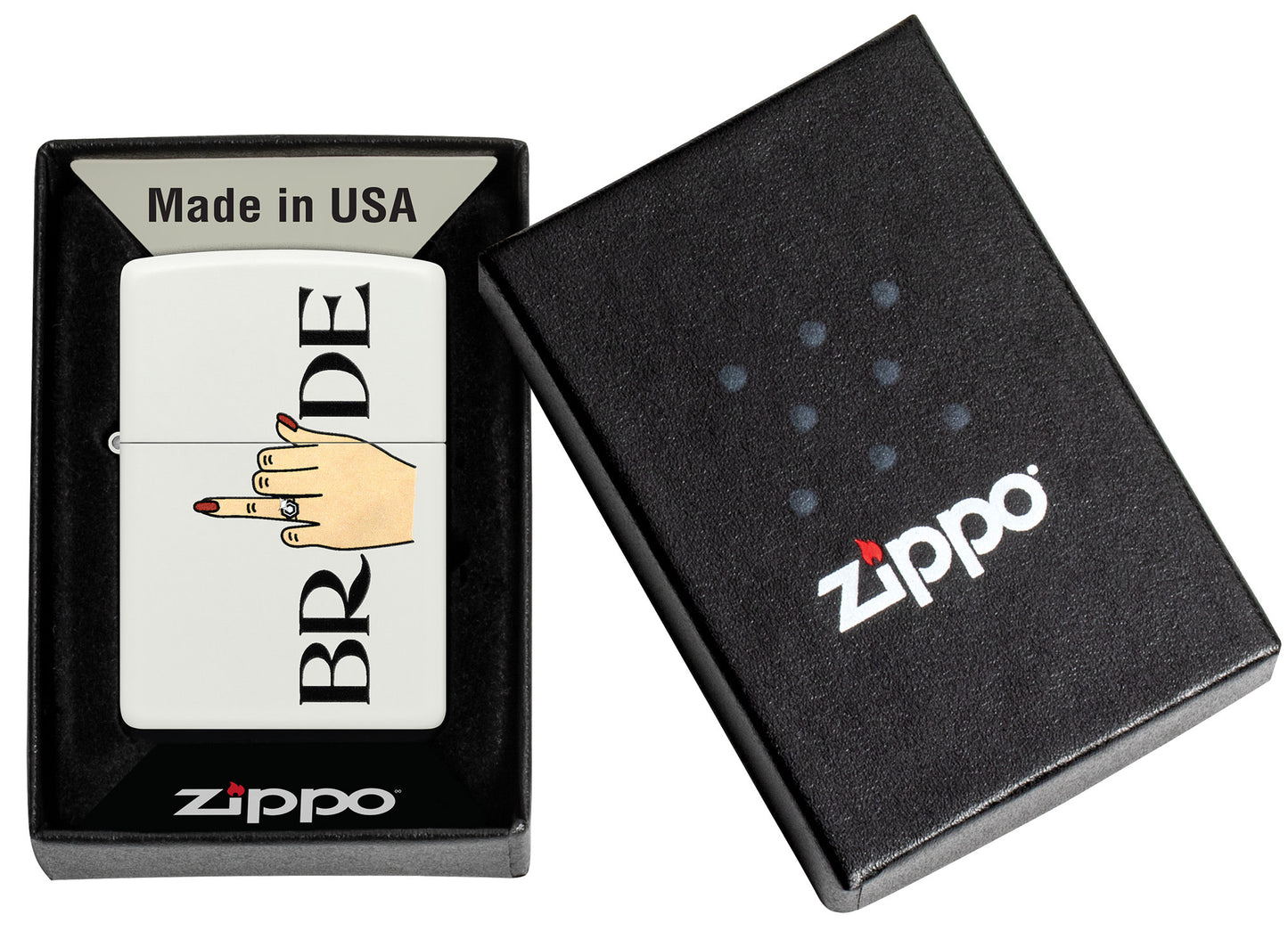 Finger Bling Design Windproof Lighter in its packaging