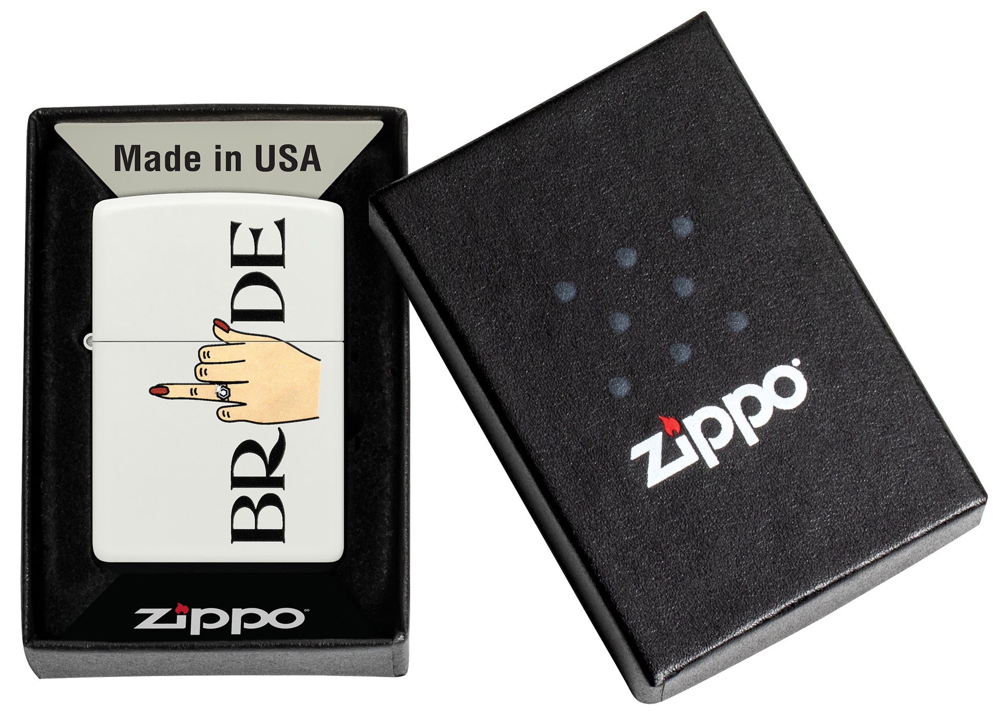 Finger Bling Design Windproof Lighter in its packaging