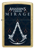 Front view of Zippo Assassins Creed® Mirage Reg Street Brass Windproof Lighter.