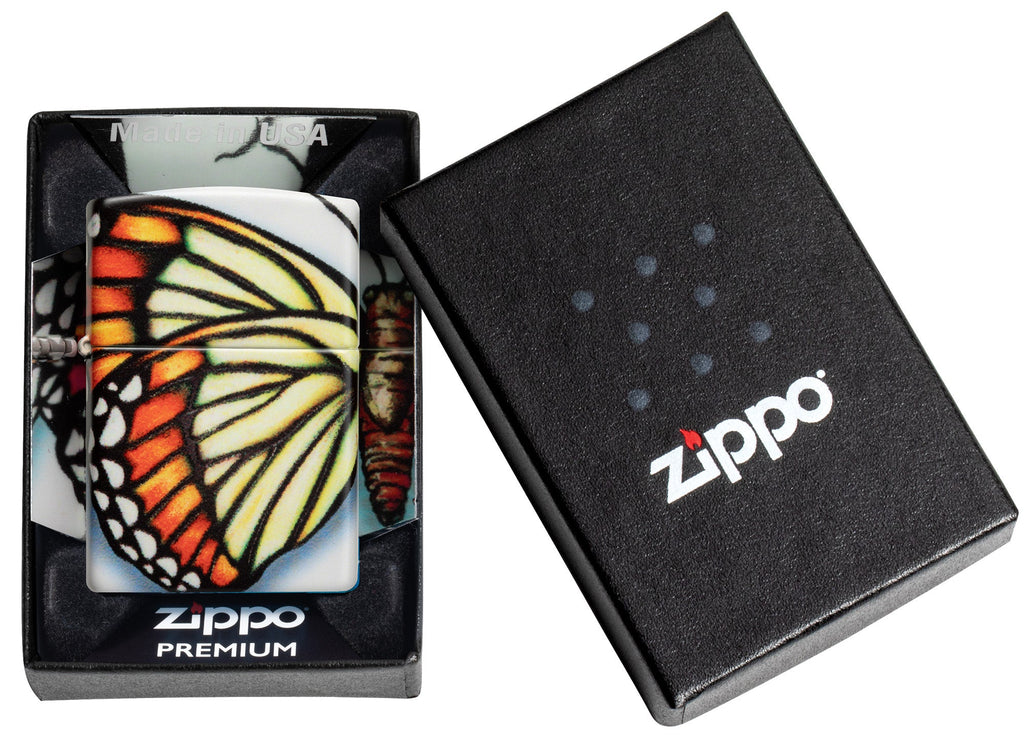 Zippo Butterfly Design 540 Color Windproof Lighter in its packaging.