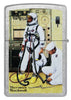 Back view of Zippo Norman Rockwell Astronaut Street Chrome Windproof Lighter.