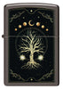 Front view of Zippo Mystic Nature Design Black Ice Windproof Lighter.
