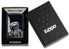 Zippo Space Kitten Navy Matte Windproof Lighter in its packaging.