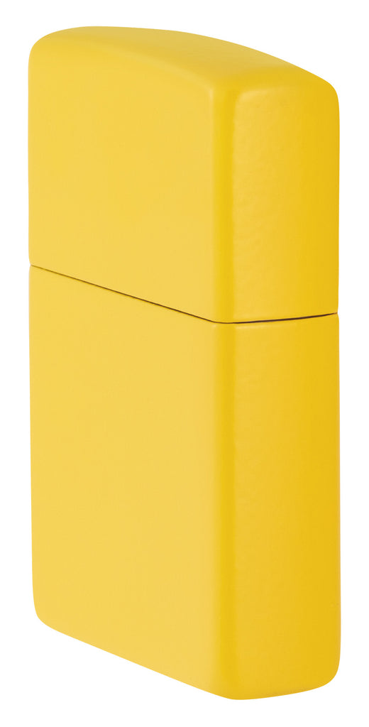 Angled shot of Zippo Classic Sunflower Windproof Lighter showing the front and right side of the lighter.