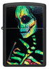 Front shot of Zippo Glowing Skull Design Black Matte Windproof Lighter.