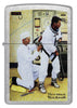Front view of Zippo Norman Rockwell Astronaut Street Chrome Windproof Lighter.