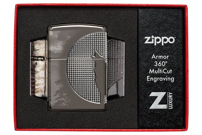 Wolf Design Armor® Black Ice® Windproof Lighter in its luxury packaging