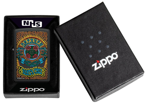 Zippo Santa Cruz Black Matte Windproof Lighter in its packaging.