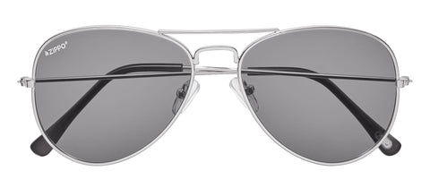 Front angled shot of Polarized Pilot Sunglasses OB36 - Smoke Grey