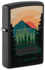 Front shot of Zippo RAM Black Matte Windproof Lighter standing at a 3/4 angle.