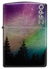 Front view of Zippo Colorful Sky Design 540 Tumbled Chrome Windproof Lighter.