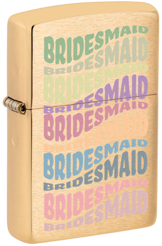Front view of Bridesmaid Design Windproof Lighter standing at a 3/4 angle