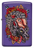 Front of Wolf in Sheep's Clothing Design Purple Matte Windproof Lighter