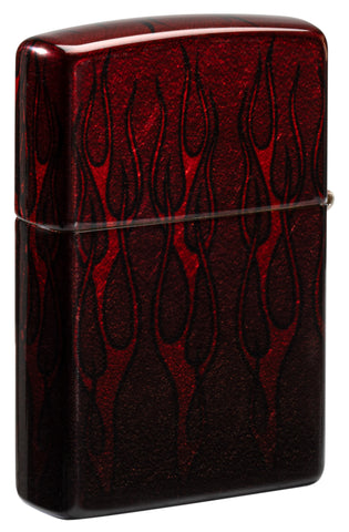 Back view of Zippo Harley-Davidson® 540 Tumbled Brass Windproof Lighter standing at a 3/4 angle.