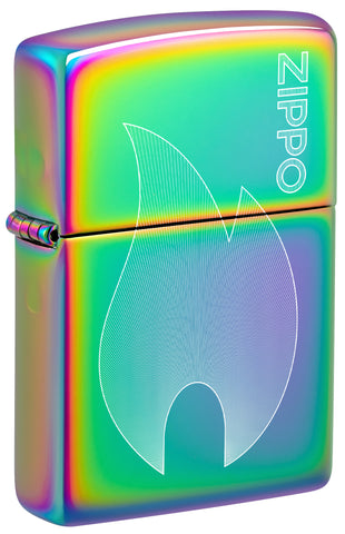 Front view of Zippo Flame Multi-Color Windproof Lighter standing at a 3/4 angle.