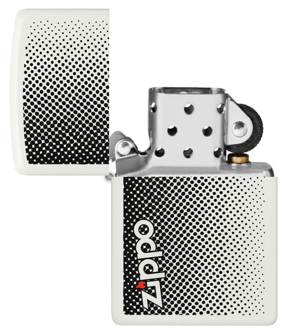 Static Zippo Design Windproof Lighter with its lid open and not lit.