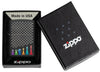 Zippo Chess Pieces Design Black Matte Windproof Lighter in its packaging.