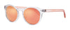 Front angled shot of Zippo Classic Round Transparent Sunglasses OB137 - Rose Gold