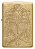 Front shot of Zippo Mummy Design Armor® Tumbled Brass Windproof Lighter.