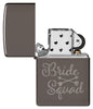 Bridesquad Design Windproof Lighter with its lid open and unlit