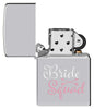 Colorful Bridesquad Design Windproof Lighter with its lid open and unlit