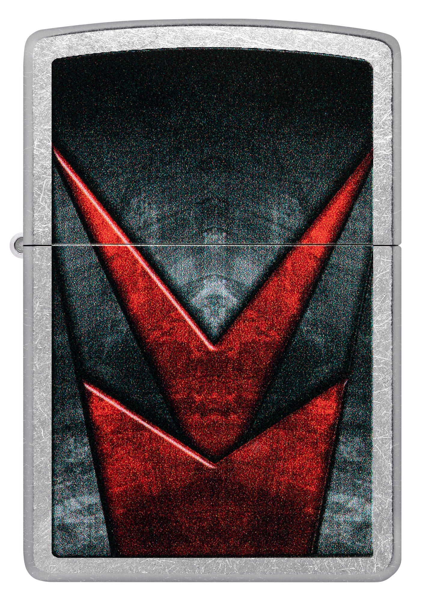 Front view of Zippo Metallic Pattern Design Street Chrome Windproof Lighter.
