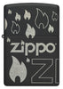 Front shot of Zippo Design Black Matte with Chrome Windproof Lighter.