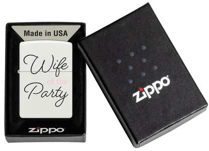 Wife of the Party Windproof Lighter in its packaging