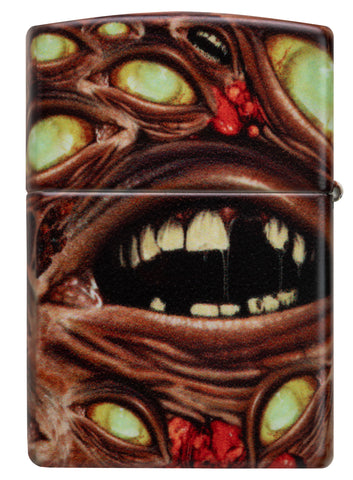 Back shot of Zippo Glow in the Dark Zombie Eye Windproof Lighter.