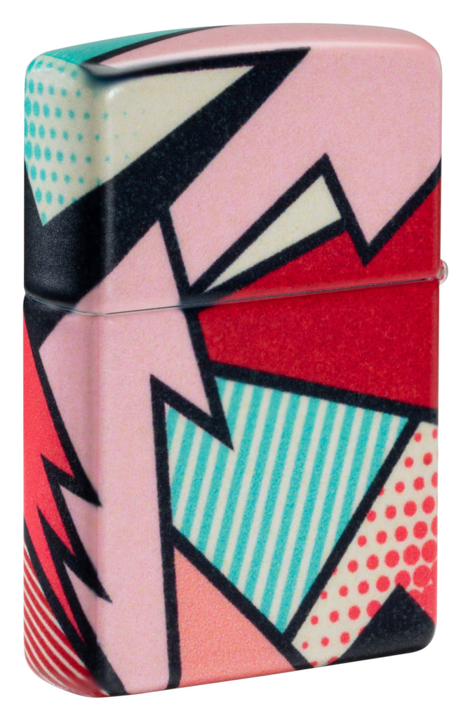 Back view of Zippo Love Design 540 Matte Windproof Lighter standing at a 3/4 angle.