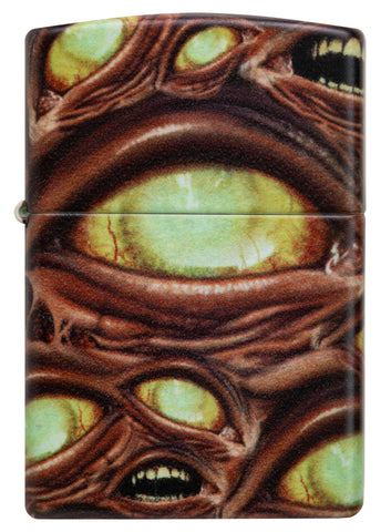 Front shot of Zippo Glow in the Dark Zombie Eye Windproof Lighter.