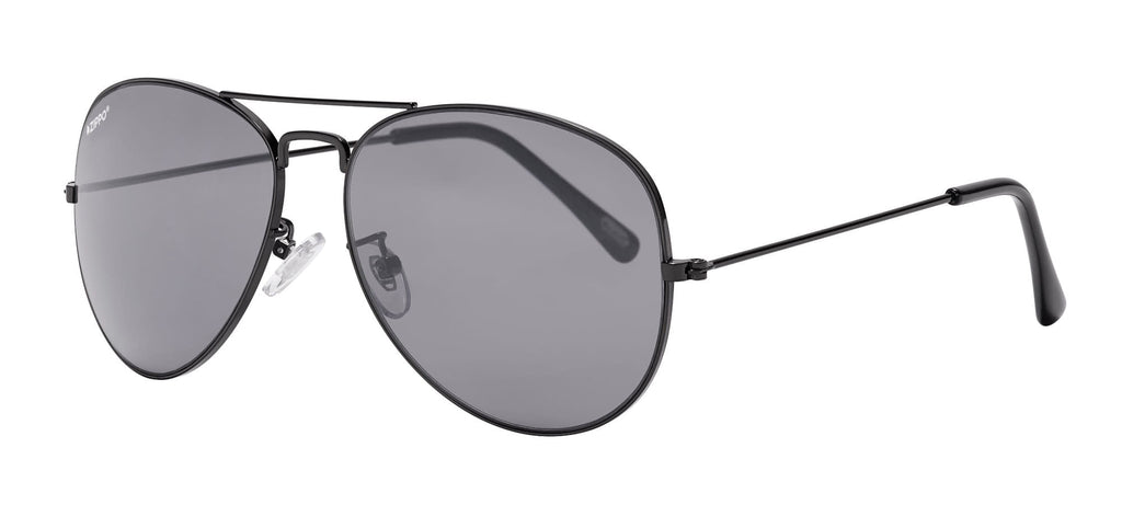 Front angled shot of Classic Pilot Sunglasses OB36 - Smoke Grey