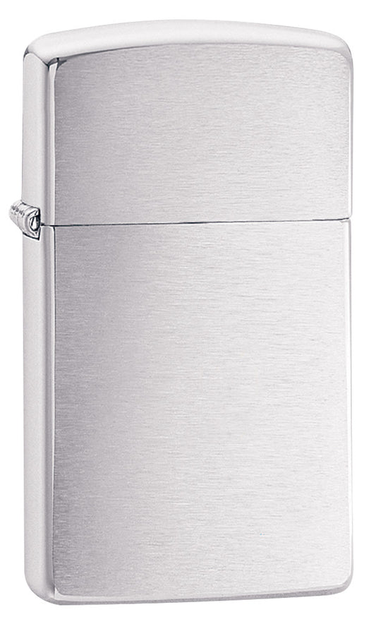 Front view of the Brushed Chrome Finish with Slim Case shot at a 3/4 angle