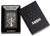 Zippo Chess Design High Polish Black Windproof Lighter in its packaging.