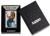 Zippo Queen Design Navy Matte Windproof Lighter in its packaging.