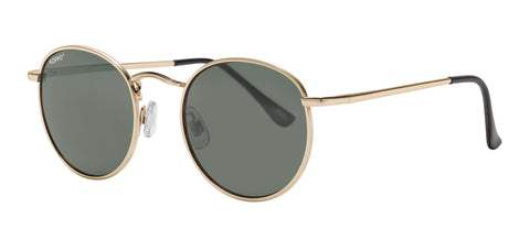 Front angled shot of Gold Zippo Classic Sunglasses OB130.