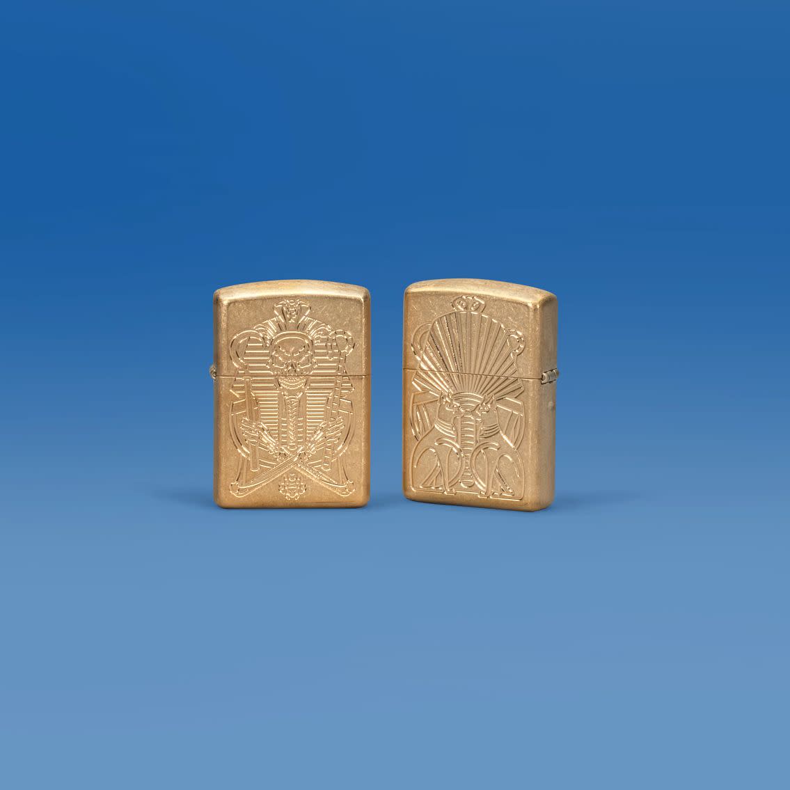 Lifestyle image of Zippo Mummy Design ArmorÂ® Tumbled Brass Windproof Lighter