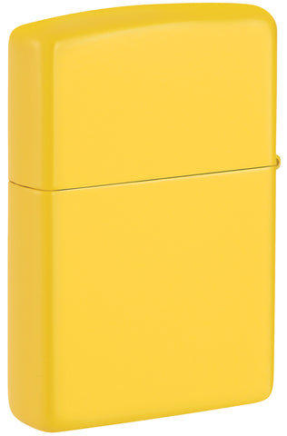 Back view of Zippo Classic Sunflower Logo Windproof Lighter standing at a 3/4 angle.