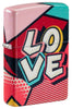 Front view of Zippo Love Design 540 Matte Windproof Lighter standing at a 3/4 angle.