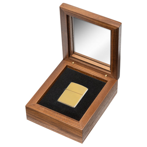 18 Kt. Gold Windproof Zippo Lighter in its custom crafted cherry gift box