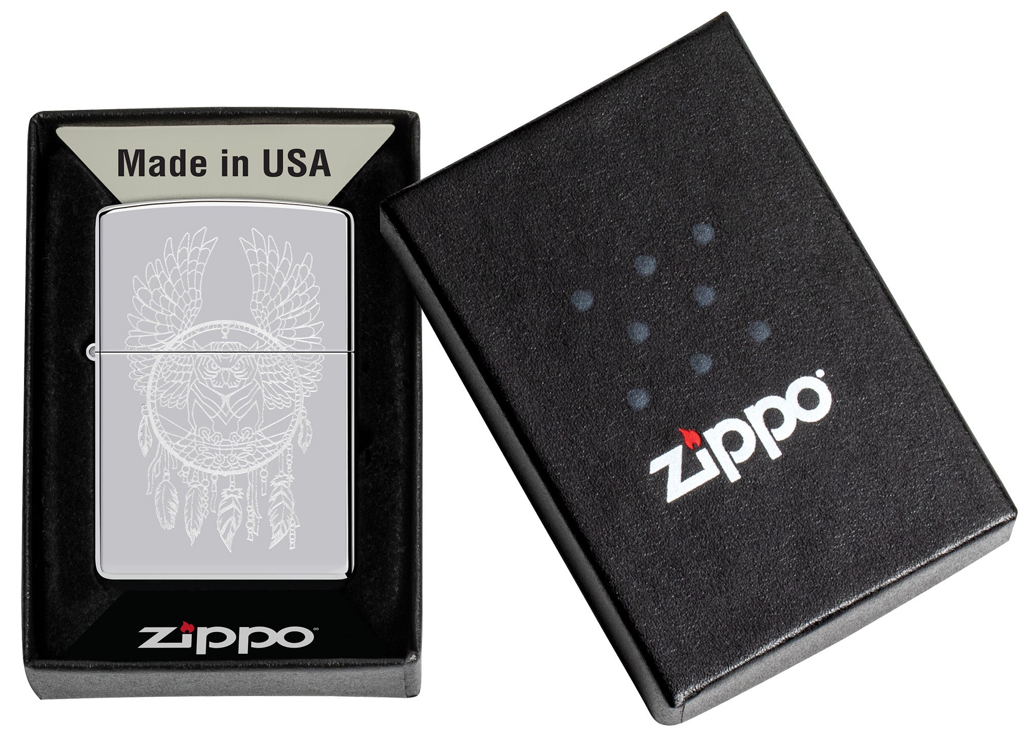 Zippo Dreamcatcher Design High Polish Chrome Windproof