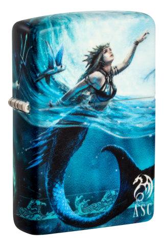 Front shot of Anne Stokes Water Element 540 Color Windproof Lighter standing at a 3/4 angle.