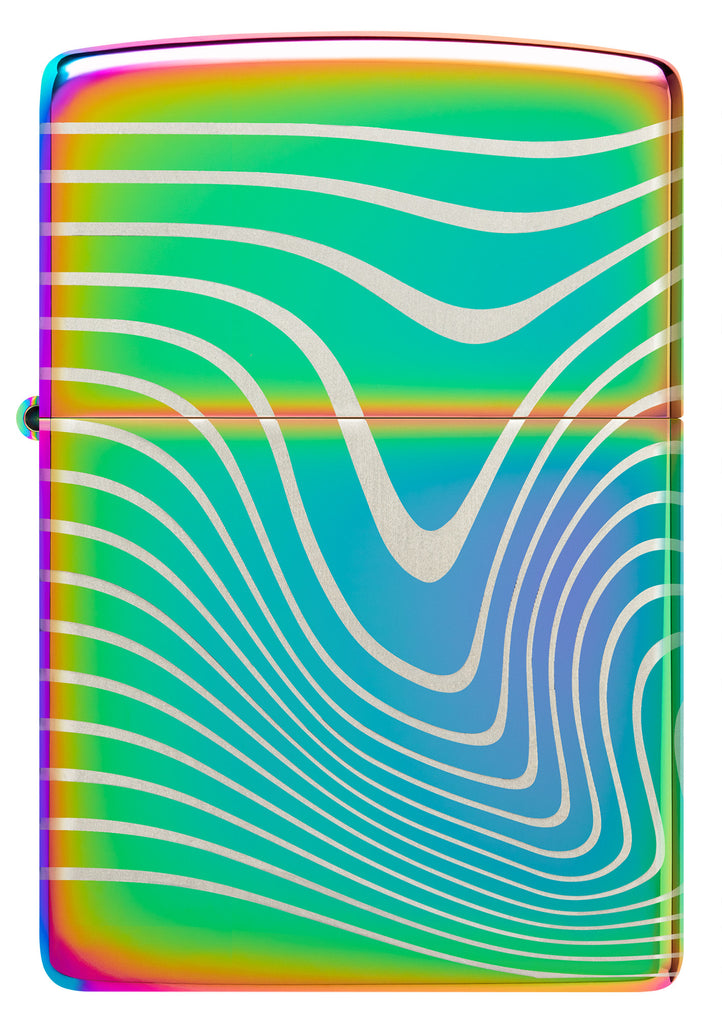 Front shot of Zippo Wavy Pattern Design Multi Color Windproof Lighter.